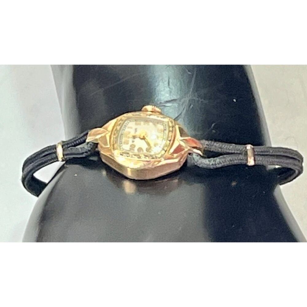 1940’s BULOVA Art Deco 10K Rolled Gold Plate Ladies Wrist Watch Cord Band READ - Picture 14 of 16